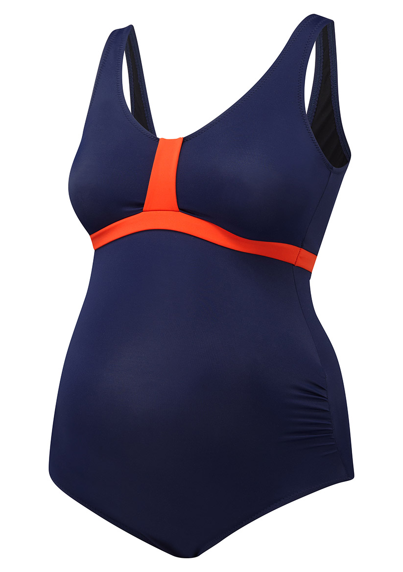 024-SW20-37 | nursing swimsuit  |navy orange